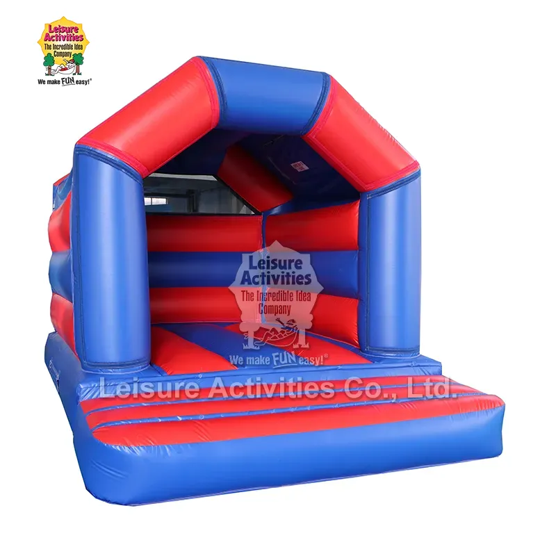 Lâu đài Bouncy bơm hơi nhỏ Một khung màu xanh đỏ có mái nhà